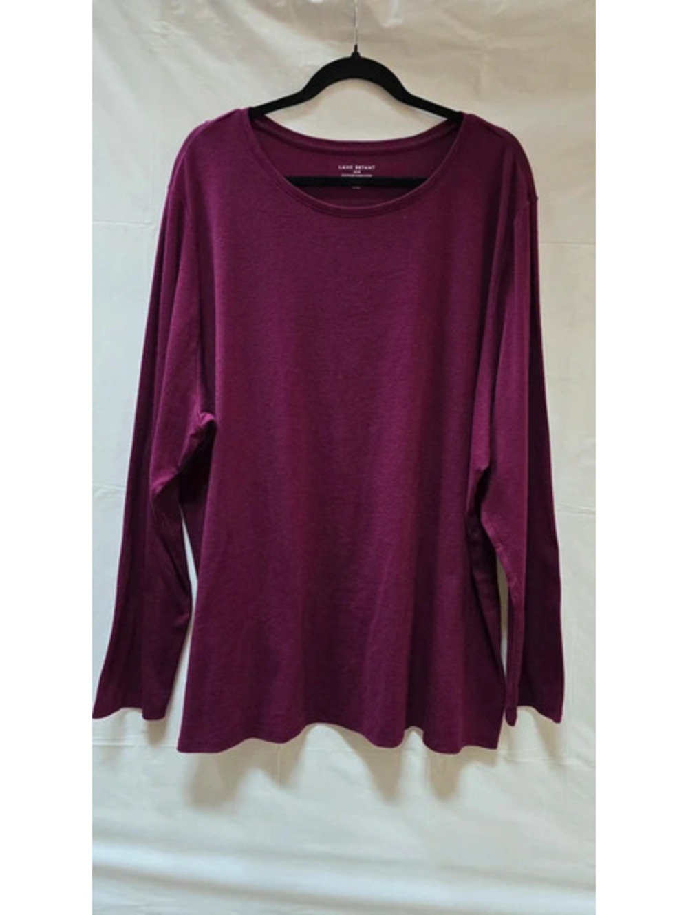 Lane Bryant Long Sleeve Essential Tee Burgundy 26/28 Plus Size Soft Stretch Top
